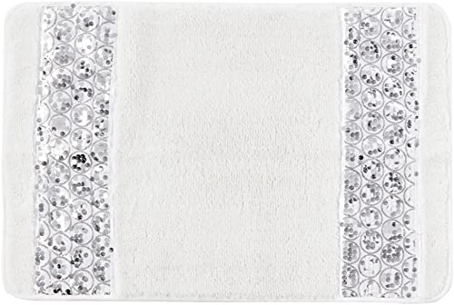 Popular Bath Sinatra Modern Bathroom Rug Classic Luxury Bath Rug Contemporary Decor Stylish Bath Mat for Shower Unique Design White Bathroom Rug Bath Shower Tub Decor Bling Mosaic - size: 1'9" x 2'10" (Rectangular)