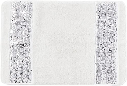 Popular Bath Sinatra Modern Bathroom Rug Classic Luxury Bath Rug Contemporary Decor Stylish Bath Mat for Shower Unique Design White Bathroom Rug Bath Shower Tub Decor Bling Mosaic - size: 1'9" x 2'10" (Rectangular)