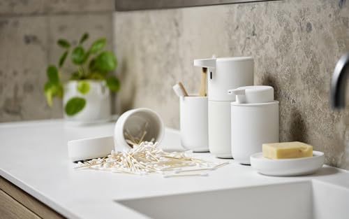 ZONE DENMARK Nova One Toothbrush Mug | Sleek and Modern Bathroom Accessory | Revitalize Your Daily Routine with Scandinavian Elegance and Practicality Unite in This Soft Touch Coating (White) - color: White, size: L:H:10.3cmD:8.3cm