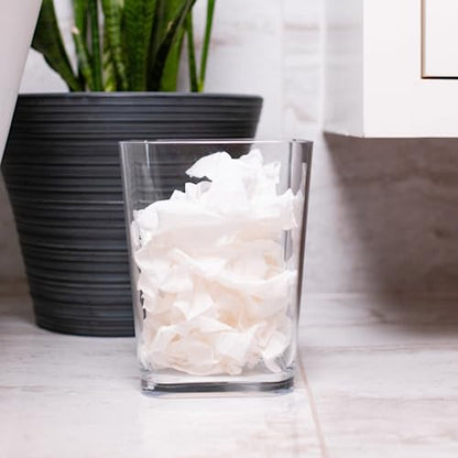 Huang Acrylic Clear Square Wastebasket Trash Can | Garbage Container Bin for Bathrooms, Kitchens, Home Offices | Shatter-Proof, Stylish, Durable and Compact Design - size: Square