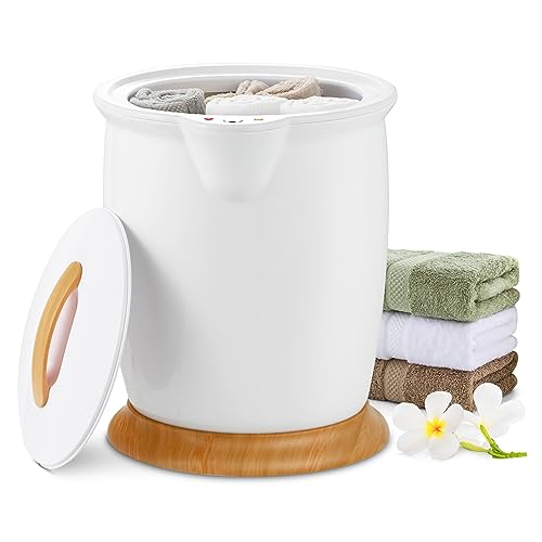 WELLHUT Towel Warmer Bucket Towel Warmers for Bathroom with Fragrance Holder, Luxury Spa Hot Towel Warmer, Towel Heater, Auto Shut Off, Holds Two 40"X70" Oversized Towels, Bathrobes, Blankets - color: White, size: 20 L