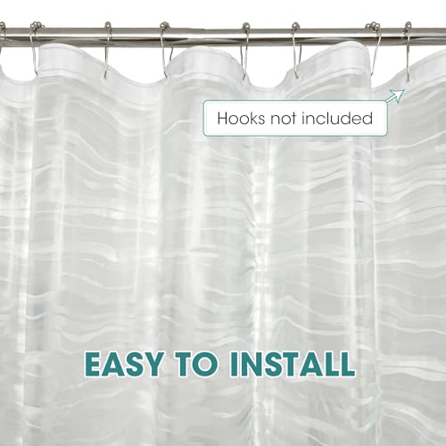 Clear Plastic Shower Curtain Liner, 3D Wavy, 70x72 in, 1 Pack | 100% waterproof, PEVA, clear 3D wavy pattern, 12 rust-free pouch holes, fits standard tubs, for home, hotel, dorm - color: Wavy-clear