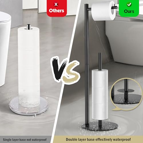 Toilet Paper Holder Stand, Toilet Paper Storage Standing, Standing Toilet Paper Stand, Standing Toilets Paper Holder with Storage, Bathroom ToiletPaper Roll Stand - color: Double Column