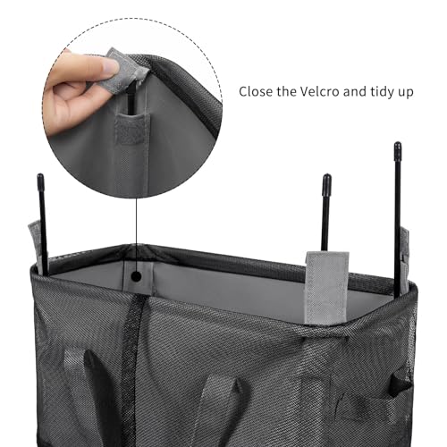 Narrow Laundry Hamper, Skinny Laundry Basket, 45L, Grey, 24" | Slim Laundry hamper for Small Spaces laundry bag with handle, Foldable clothes hampers for laundry basket organizer - color: Gray (With Handles)