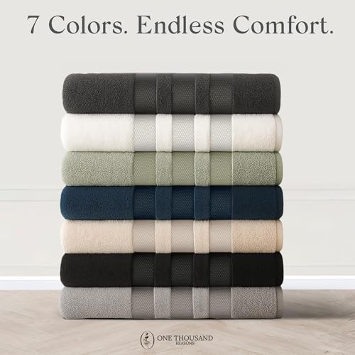 Premium Staple Cotton Bathroom Towel Set - Black 600 GSM 6-Piece Luxury Bath Towel Set 3 Stripe - 2 Bath Towels, 2 Hand Towels & 2 Washclothes Set - High Absorbent & Quick Dry for Gym, Spa, Hotel - color: Black - 3 Stripe