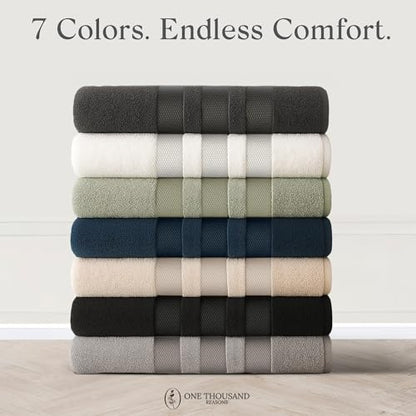 Premium Staple Cotton Bathroom Towel Set - Black 600 GSM 6-Piece Luxury Bath Towel Set 3 Stripe - 2 Bath Towels, 2 Hand Towels & 2 Washclothes Set - High Absorbent & Quick Dry for Gym, Spa, Hotel - color: Black - 3 Stripe