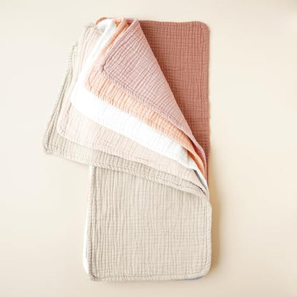Konssy 6-Pack Thick Muslin Baby Burp Cloths, 6-Layer Ultra Soft Cotton | 100% Cotton, Burp Rags for Baby Drool & Messes, Wash Durable, Absorbent & Durable, Burping Cloths for Boys & Girls (Beige) - color: Beige