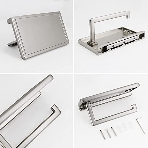 Toilet Paper Holder for Bathroom Solid ZINC Alloy Material and Superior Hotel Style Tissue Roll Holder with Cell Phone Storage Nickel Finish D500091BN - color: Brushed Nickel