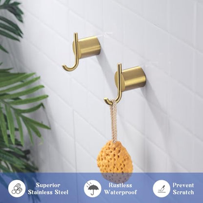 Champagne Bronze Wall Towel Hooks,Holder Waterproof Towel Hooks for Hanging Coat, Clothes, Wall Mount for Kitchen,SW-96068-8CB-2. - color: Double Hook-Champagne Bronze