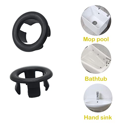 Alovexiong 4 Pack Bathroom Basin Sink Round Hole Trim Overflow Cover Rings Hole Insert in Cap Hollow Ring Triangle for Hole Diameter Replacement Ceramic Pots for Home,Sink,Bathroom,Kitchen (Black) - color: 4 Pack Round Black