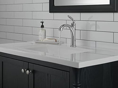 Delta Woodhurst Chrome Bathroom Faucet 1 Hole, Single Hole Bathroom Sink Faucet for Vanity, Metal Push-Pop Drain Assembly, Chrome 532-MPU-DST - color: Chrome