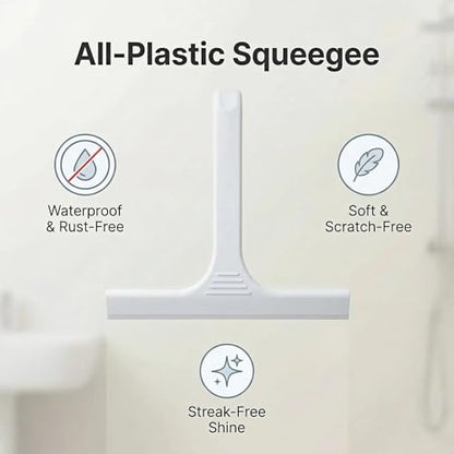 Silicone Shower Squeegee - All-in-One Design with Built-in Hook, 10 Inch Streak-Free Bathroom and car Cleaner for Glass Doors, Mirrors, Windows, Tiles Grey - color: Gray