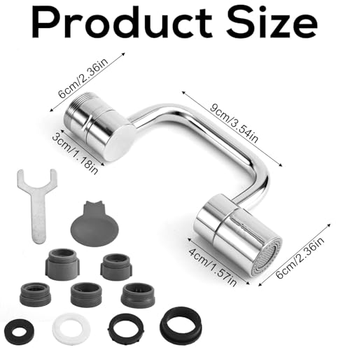 Rotatable Faucet Extender, Universal Swivel U-Shaped Rotatable Faucet Aerator Extender with 2 Flow Modes Suitable for Kitchen Bathroom Sink