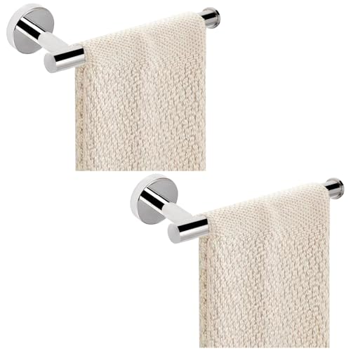 2-Piece Hand Towel Holder - 9" Modern Design Towel Ring, Thicken SUS 304 Stainless Steel Towel Holder for Bathroom Wall, Contemporary Hand Towel Rack - Chrome - color: Chrome, size: 2PCS