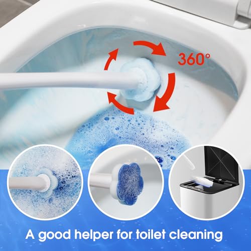 Disposable Toilet Bowl Brush with 40 Toilet Wand Refills, Toilet Bowl Cleaner Wands, Toilet Cleaning System Starter Kit - size: 1 brush+40 Refills
