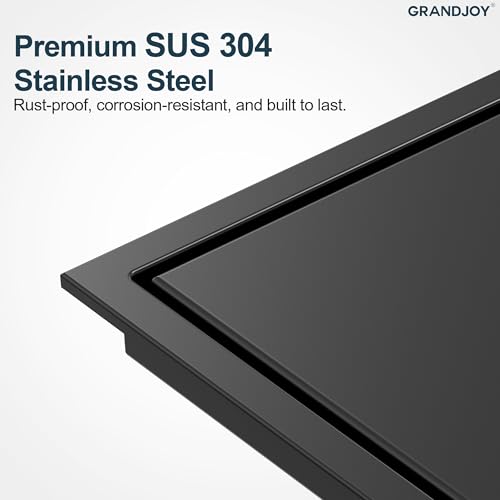 6 Inch Square Shower Floor Drain, Matte Black SUS304 Stainless Steel Grid Grate with X-Shaped High Flow Channel, Anti-Clogging Hair Strainer, Standard 2" Outlet | Reversible flat & tile-in cover, anti-odor auto-seal core, burr-free smooth edges for barefo