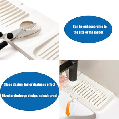 Kitchen Sink Faucet Mats, Faucet Protectors and Drain Mats, Kitchen Sink Sponge Holders, Kitchen Sink Area Drainboards, Kitchen Sink Mats(Clear,17.7x3.9in) - color: Clear, size: 17.7x3.9in