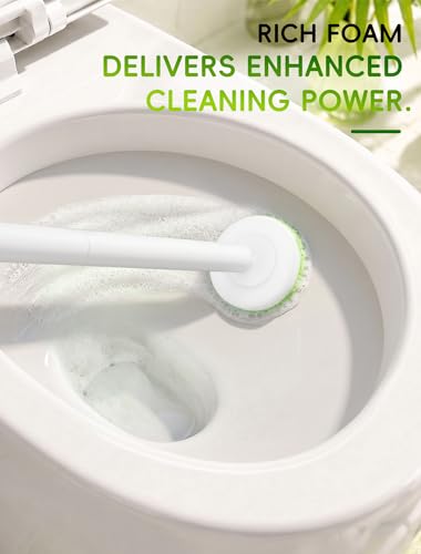 Disposable Toilet Bowl Cleaner Wand System with Green Refill Heads, Wall Mount Toilet Brush and Holder Set for Bathroom Cleaning (Toilet Brush + 48 Refills)