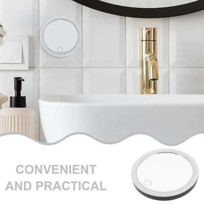 VICASKY Rechargeable LED Lighted Magnifying Makeup Mirror 10x 4-inch with 3 Suction Cups Portable Travel Vanity Cosmetic Mirror for Bathroom and On-the-go Use