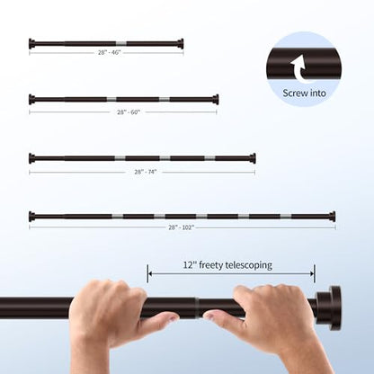 Mcrbeay Shower Curtain Rod, 1" Diameter Heavy Duty Tension Shower Rod, Non Slip Adjustable 28-46 inch No Drilling Shower Curtain Rods Spring Tension For Bathroom, Shower Stall, No Rust, Bronze - color: Bronze, size: 28-46 Inches