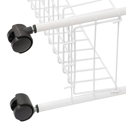 Household Essentials 05121 Slim Line 3-Tier Metal Storage Cart | Laundry Room Rolling Organizer | White - style: 7" White - Basic