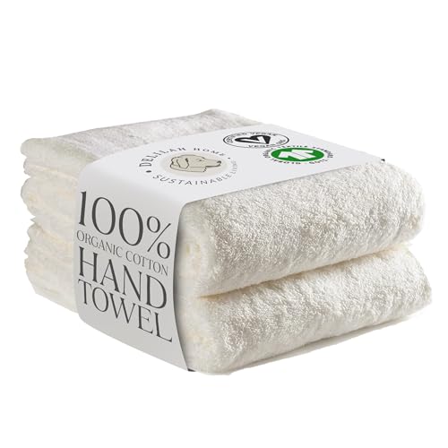 Delilah Home Turkish Cotton Bath Towels - Soft and Absorbent, 100% Organic, 700 GSM Thick Weave, Gentle for Sensitive Skin - 2 Pieces Hand Towel Set 16x30 Inches - Natural - color: Natural, size: Hand Towels