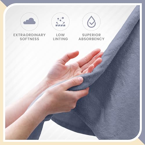 Martex 6-Piece 100% Ringspun Cotton Towel Set, Heather Blue | Quick Dry, Super Absorbent & Soft, Lightweight, 2 Bath, 2 Hand, 2 Wash Cloths - color: Heather Blue