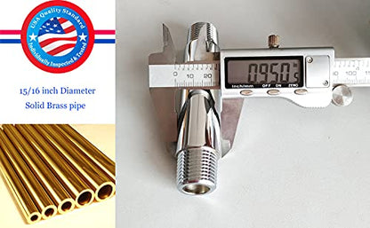 Shower Arm and O-Ring Flange, 3 inch, Solid Brass, Round, Both Soldered 1/2 NPT Tapered Threads, Straight Shower Arm Extension, Ceiling Shower Head Arm for Rainfall Shower (Polished Chrome) - color: Polished Chrome