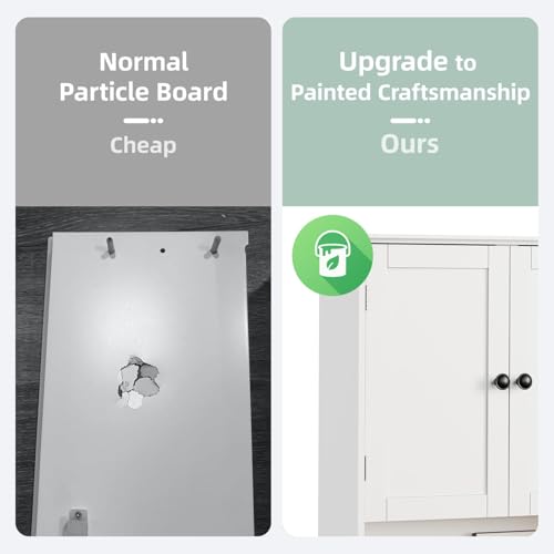 Bathroom Wall Cabinet, 30" x 24" White Painted Finish Wooden Wall Mounted Medicine Cabinet with 3 Level Adjustable Shelf, Over the Toilet Storage Cabinet, Wall Storage Cabinet for Bathroom - size: 24"L x 8"W x 30"H