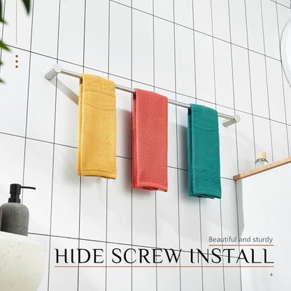 KOKOSIRI Bath Towel Bars Brushed Nickel Bathroom Towel Holder 32-Inch Wall Mounted Racks Bathroom Hardware Accessories Stainless Steel, B4007BR-L32 - color: Brushed Nickel, size: 32-Inch