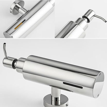 Wall Mounted Soap Dispenser, 280ML Refillable Stainless Steel Hand Soap Pump for Bathroom & Kitchen, Durable Brushed Finish Shower Soap Holder (Gold) - color: Gold