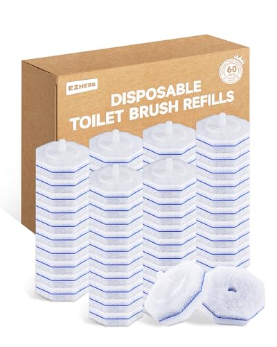 60 Count Toilet Wand Refills Compatible with Clorox Toilet Wand | 5X Cleaning Power Toilet Bowl Cleaners & 3-Layer High-Density Toilet Scrubber Refill-No Falling Apart, Instant Foam Cleaning - size: 1 Count (Pack of 60)