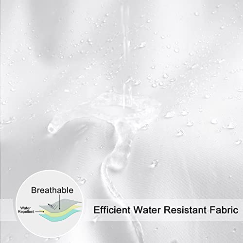 EurCross Solid White Shower Curtain 72 x 72inches Long, Water-Resistant Fabric Shower Curtain Liner for Bathroom - color: White, size: 72"W x 72"L (Pack of 1)
