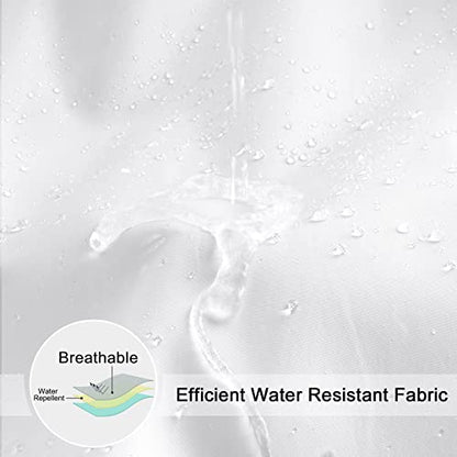 EurCross Extra Long Shower Curtain Liner 72 x 86 inch, White Fabric Shower Curtains for Spa Hotel Bathroom, Water Repellent, Machine Washable, 86 Inches Long - color: White, size: 72"W x 86"L (Pack of 1)