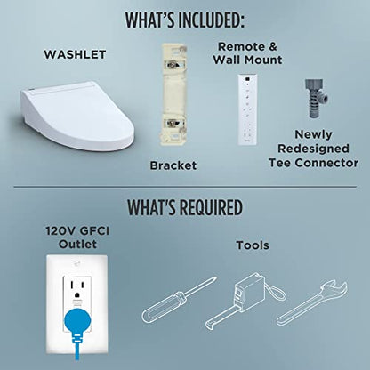 TOTO® WASHLET® C5 Electronic Bidet Toilet Seat with PREMIST and EWATER+ Wand Cleaning, Round, Cotton White - SW3083#01 - size: C5Round