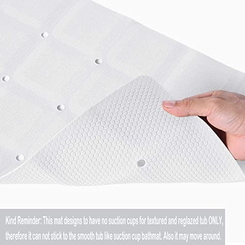 Webos Foldable Non Slip Silicon Bath Mat Bathtub mat Shower mats no Suction Cups for Textured Tub and Reglazed Tub (Foldable-White, 28-inch x 14-inch) - color: Foldable-white