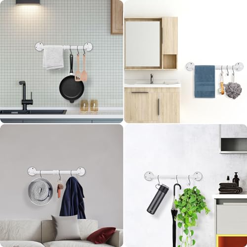 Industrial Pipe Towel Rack Towel Bar, Heavy Duty Wall Mounted Rustic Farmhouse Bath Towel Holder for Bathroom (White, 18 inch) - color: White, size: 18 inch