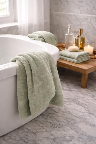 100% Egyptian Cotton Towel Set, 600 GSM, Double Twisted Yarns, Ultra Soft & Highly Absorbent Towels, Made in Egypt. (Pistachio, Single Set Cotton Towels) - color: Pistachio