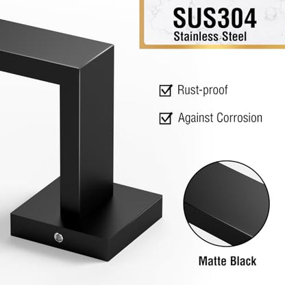 HITSLAM Bath Towel Bar, 24 Inch Towel Rack for Bathroom Wall Mounted, 2-Section Easy Assembly Design, SUS304 Stainless Steel Towel Holder, Matte Black - color: Matte Black, size: 24 Inch (Total Length 25.6 Inch)