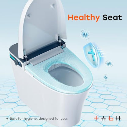 HOROW Bidet Toilet 10" Rough-in, Smart Toilet with Auto Open/Close Lid, Smart Toilet with Bidet Built-in, Instant Warm Water, Elongated Heated Seat, Dryer, Blackout Flushing and Deodorization - style: HR-T37