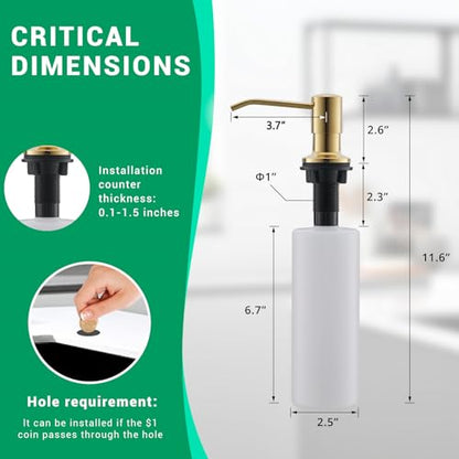 Fapully Commercial Kitchen Sink Faucet with Pull Down Sprayer Brushed Gold | Single Handle Faucets for Kitchen Sink, Kitchen Faucet with Soap Dispenser and Deck Plack for 4 Holes, 1.8GPM Water Flow - color: Brushed Gold, style: Contemporary