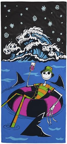 Jay Franco Disney Nightmare Before Christmas Bath Pool Beach Towel - Kids Super Soft & Absorbent 100% Cotton Towel with Jack Skellington, Measures 28 x 58 - color: Multi - Nightmare Before Christmas