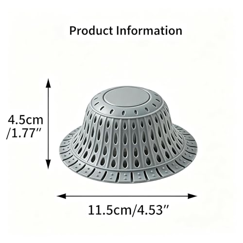 2 Pack Silicone Drain Hair Catcher - Collapsible Bathtub Shower Cover, Anti-Clog Protector for Flat & Regular Drains,Gray - color: Gray