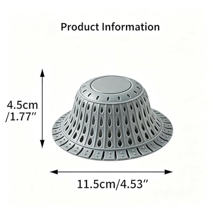 2 Pack Silicone Drain Hair Catcher - Collapsible Bathtub Shower Cover, Anti-Clog Protector for Flat & Regular Drains,Gray - color: Gray