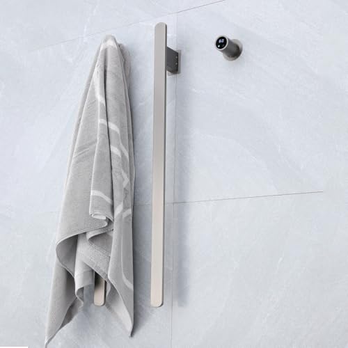 Bathroom Heated Towel Rack, Gray Towel Warmer, 2Bars, 110V | Smart Touch Control, Wall Mounted, Concealed Hardwired, Stainless Steel, Dry Towels in Modern Bathrooms, Space-Saving Design - color: Gun Grey-2 Bars