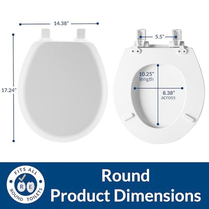 Mayfair Cameron Sky Blue Toilet Seat, Non Slip Heavy Duty Wood, Easy Clean, Made in USA, Round (Pack of 2) - color: Sky Blue, size: Round (Pack of 2)