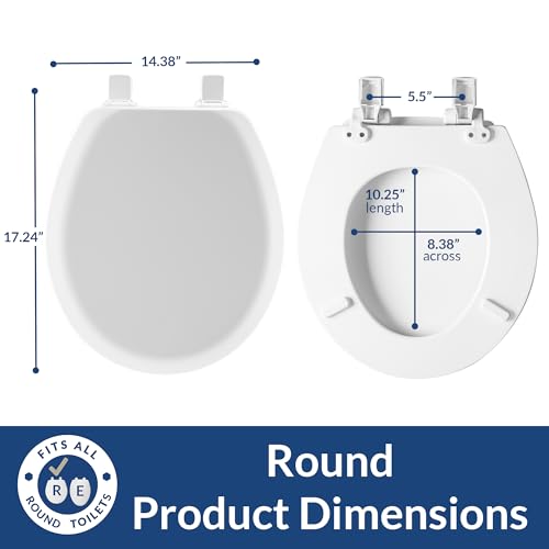 Mayfair Cameron Pink Toilet Seat, Non Slip Heavy Duty Wood, Easy Clean, Made in USA, Round - color: Pink, size: Round