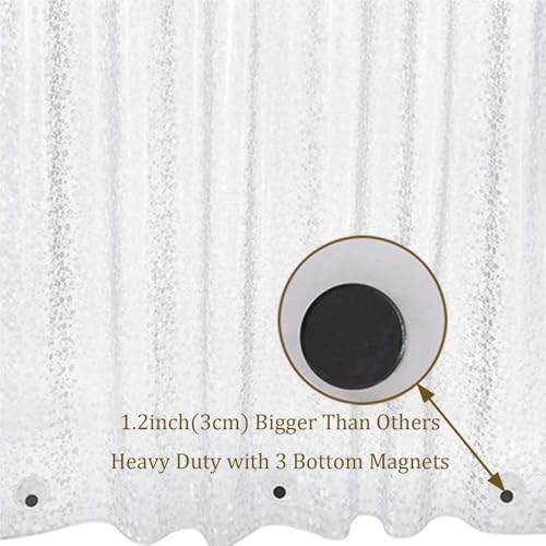 Clear Shower Curtain Liner – Waterproof EVA Plastic Shower Liner with Rustproof Metal Grommets and 12 Heavy Duty Hooks – Heavyweight Stall Shower Curtain for Bathroom(78.7" L X 70.8" W) - size: 78.7"L X 70.8"W
