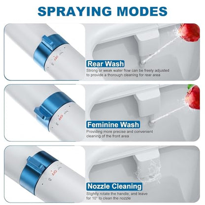 Non Electric Bidet Attachment for Toilet, Dual Nozzle Self Cleaning Butt Wash Sprayer, Adjustable Water Pressure Control, Slim Easy Install Design for Home and RV Use, Bathroom Bidet Kit, Blue - color: EB5600-Blue
