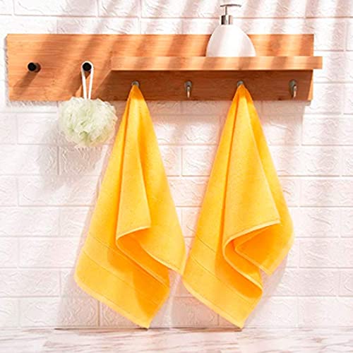 Lchkrep Bathroom Hand Towels (14x30 inch), Home Soft Cotton Super Soft Highly Absorbent Hand Towel for Bath, Hand, Face, Gym and Spa,(Yellow 2 Pack) - color: Yellow-2pack
